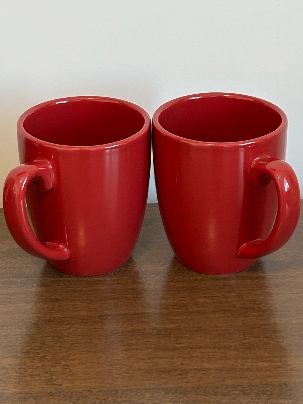 2 RED CORELLE COORDINATES STONEWARE MUGS